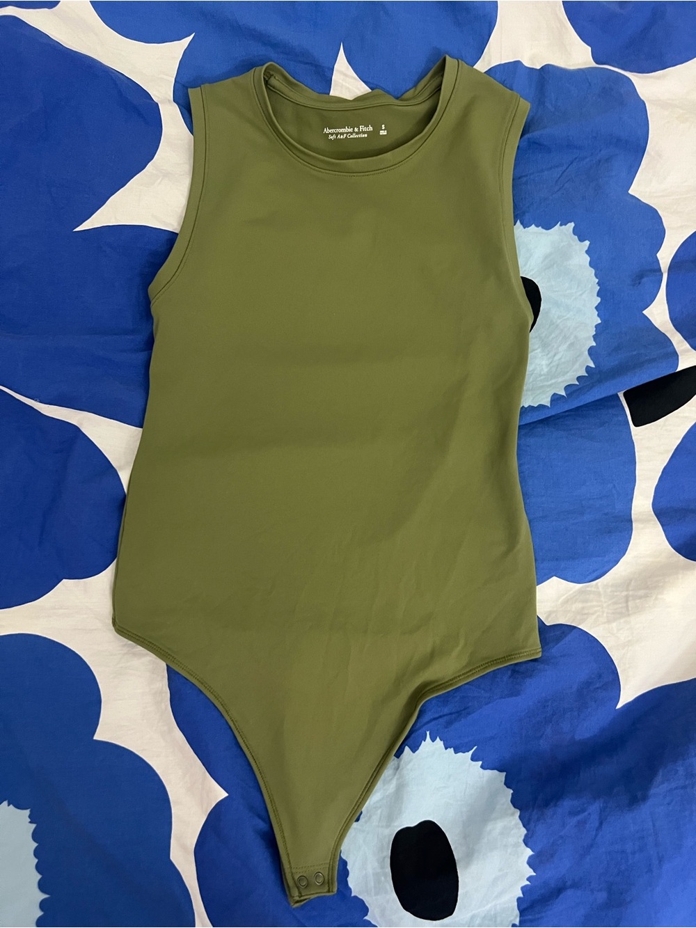 Abercrombie & Fitch Olive Green Sleeveless Stretch Bodysuit